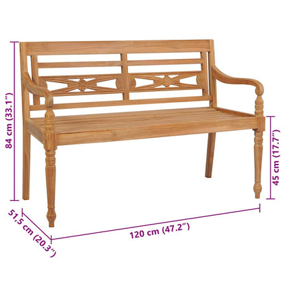 Panchina Batavia Con Cuscino 120Cm In Teak Massello