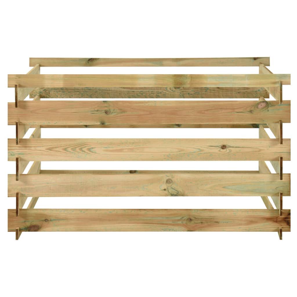 Compostiera Da Giardino A Doghe 120X120X70Cm In Pino Impregnato
