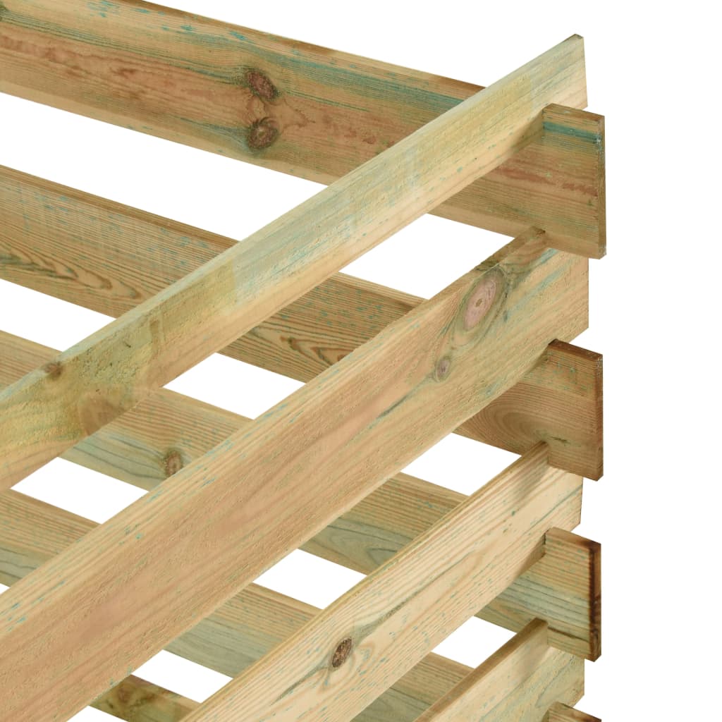 Compostiera Da Giardino A Doghe 120X120X70Cm In Pino Impregnato