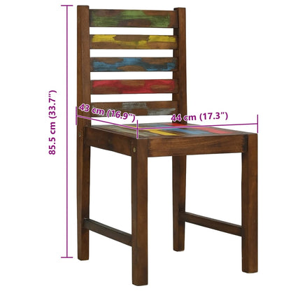 Sedie Da Pranzo 2 Pz In Legno Massello Di Recupero