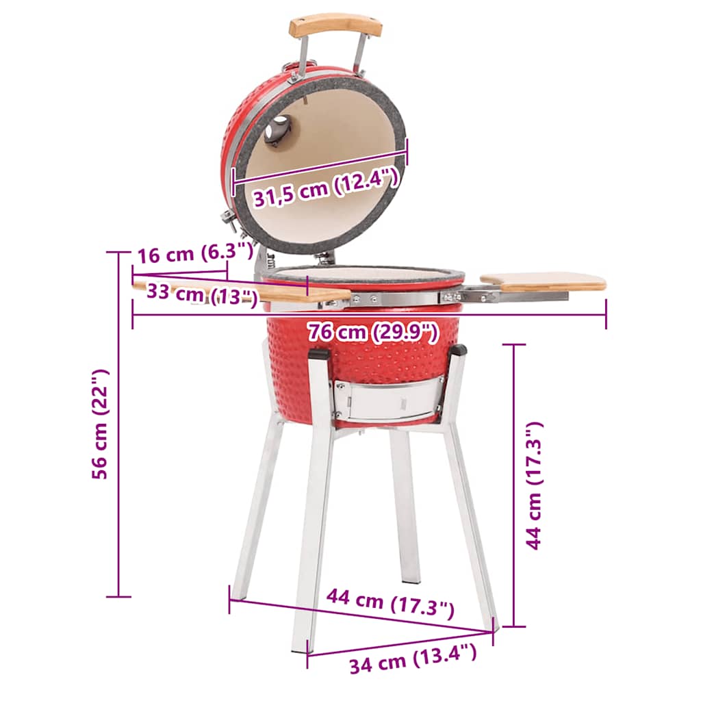 Griglia Barbecue Kamado Affumicatore In Ceramica 76 Cm