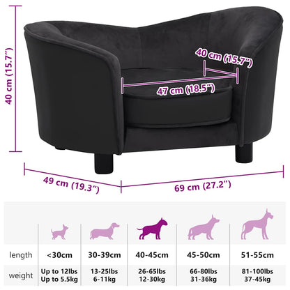 Divano Per Cani 69X49X40 Cm In Peluche E Similpelle