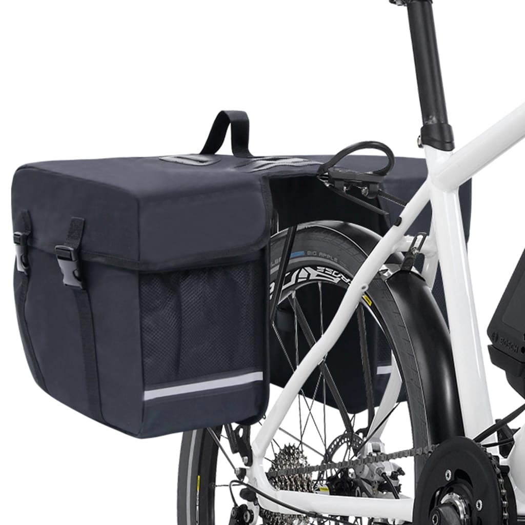 Borsa Doppia Bicicletta Impermeabile Per Portapacchi 35 L Nero