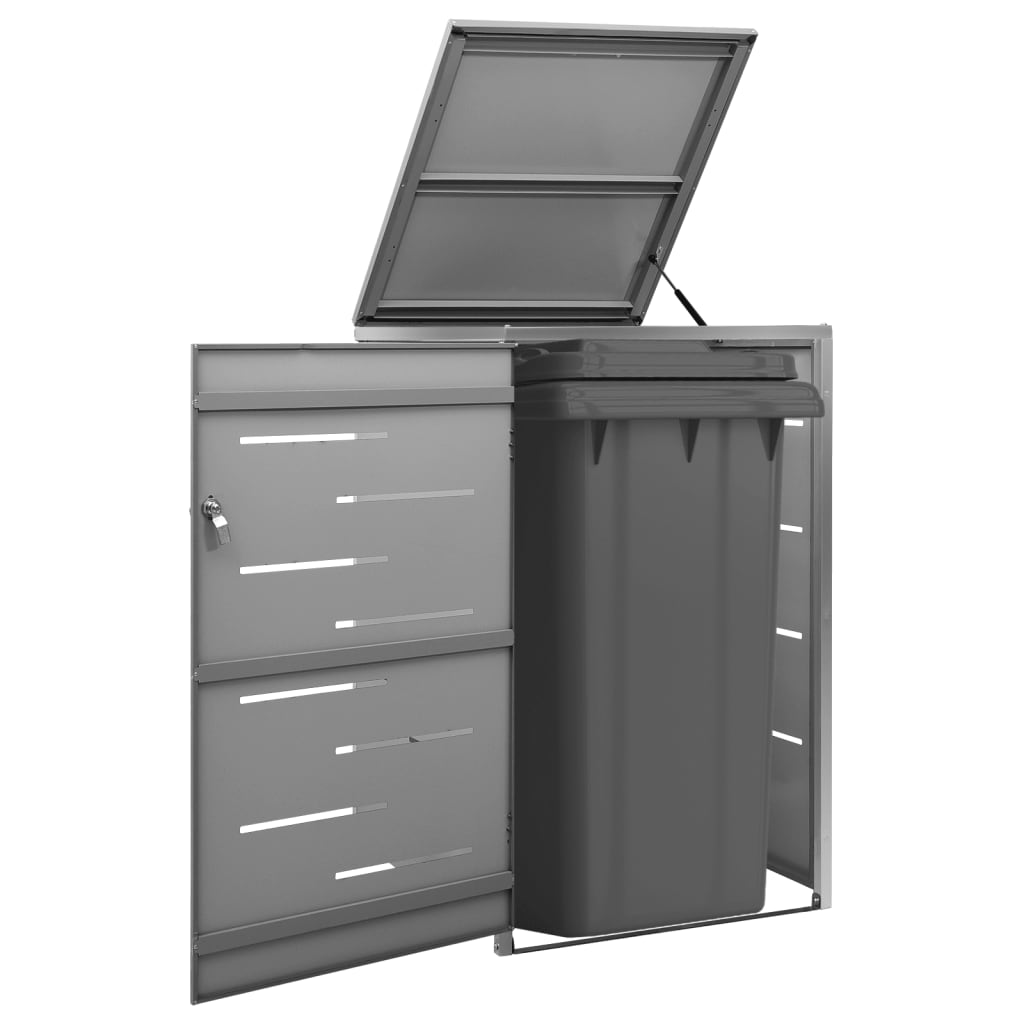 Copribidone Per Spazzatura Triplo 207X77,5X112,5Cm Acciaio Inox