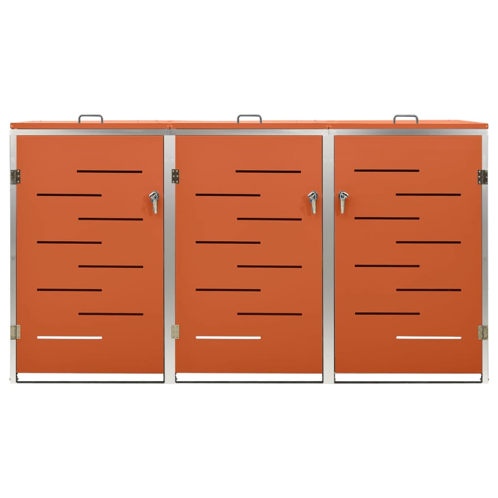 Copribidone Per Spazzatura Triplo 207X77,5X112,5Cm Acciaio Inox