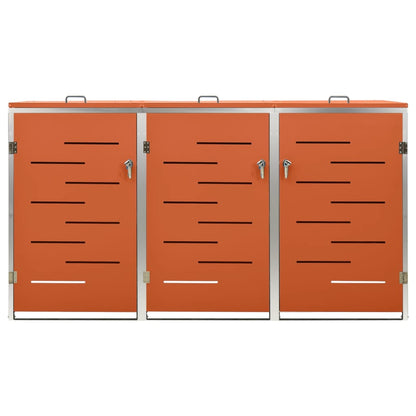 Copribidone Per Spazzatura Triplo 207X77,5X112,5Cm Acciaio Inox