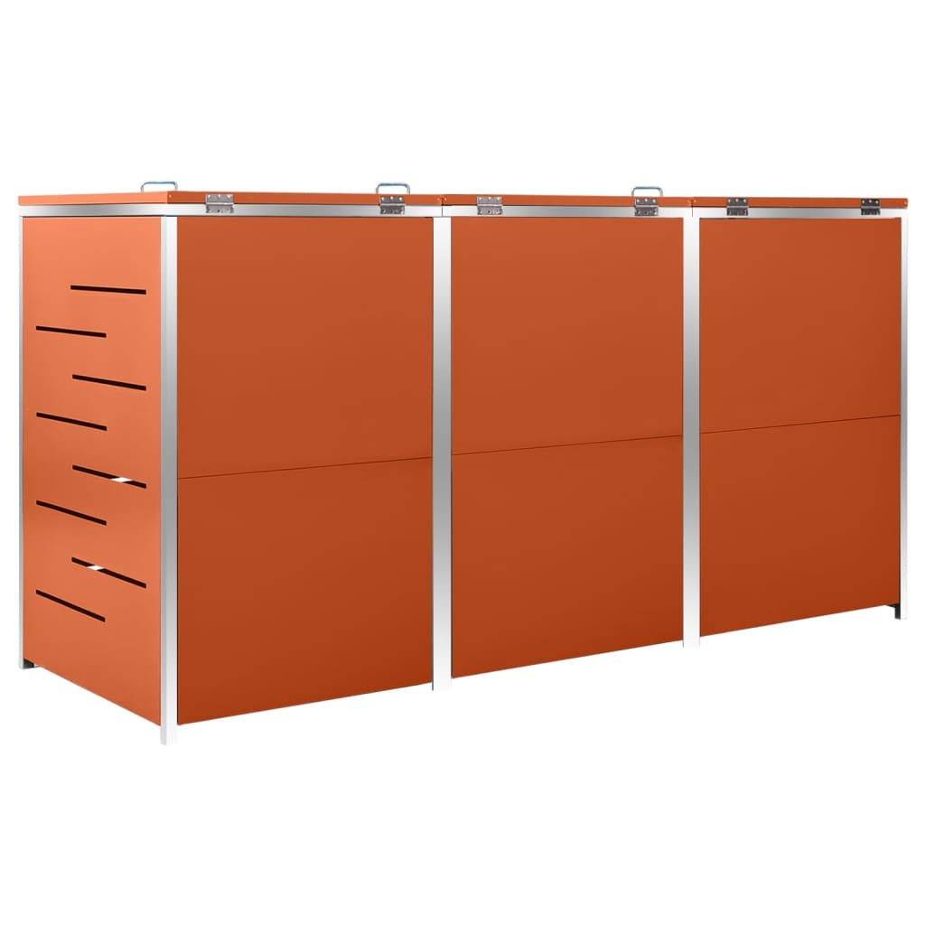 Copribidone Per Spazzatura Triplo 207X77,5X112,5Cm Acciaio Inox