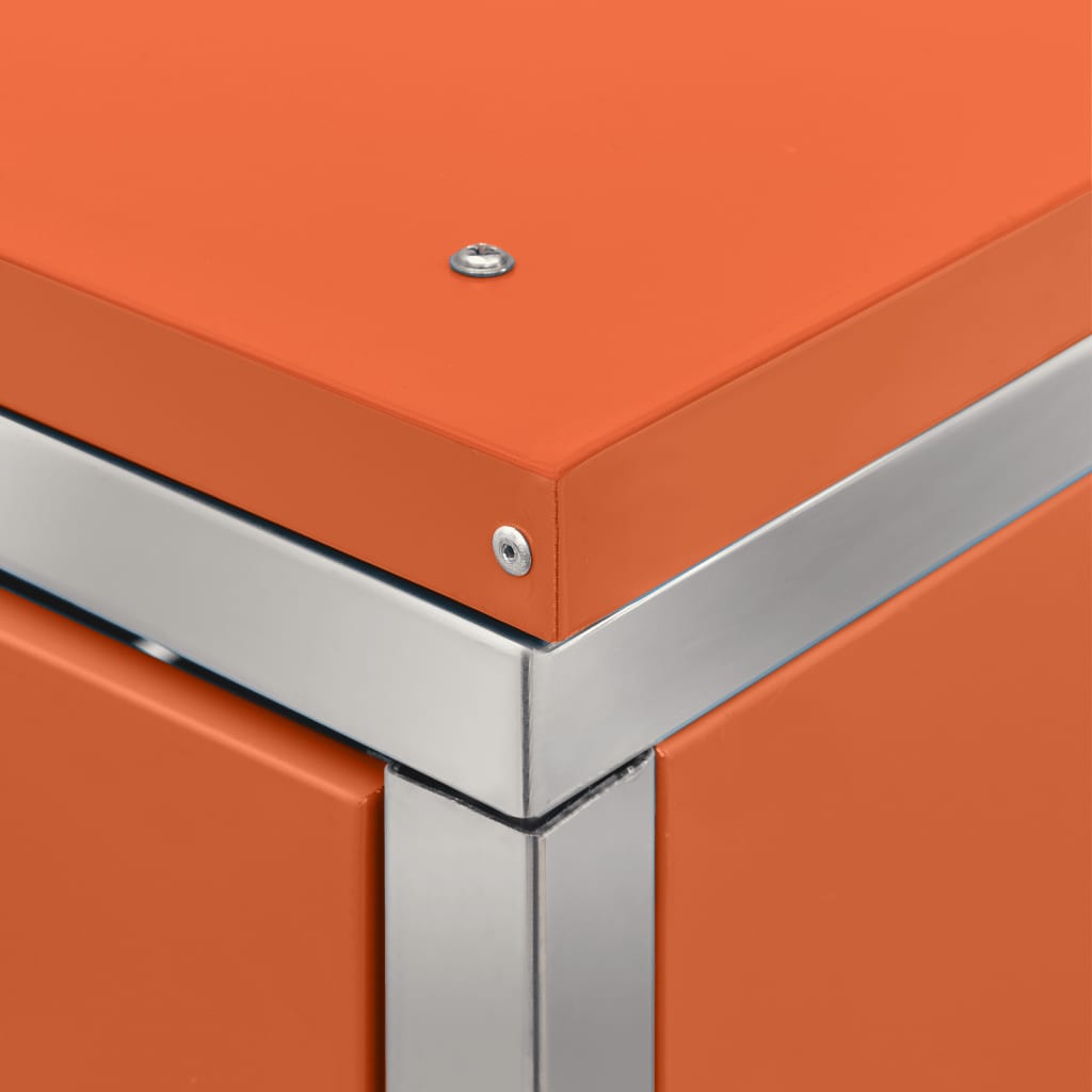 Copribidone Per Spazzatura Triplo 207X77,5X112,5Cm Acciaio Inox