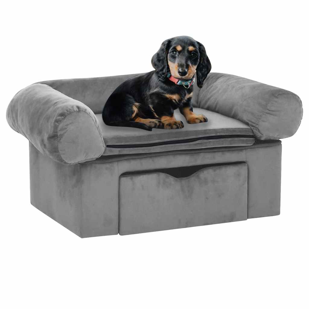 Divano Per Cani Con Cassetto 75X50X38 Cm In Peluche