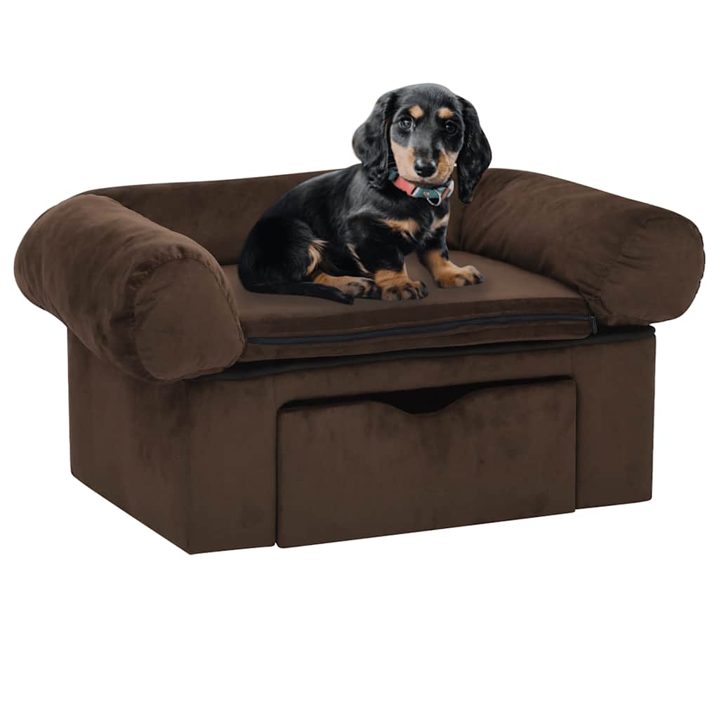 Divano Per Cani Con Cassetto 75X50X38 Cm In Peluche