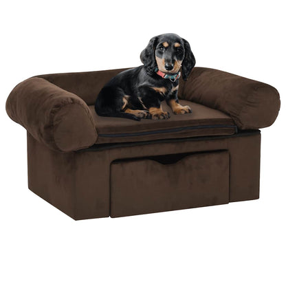 Divano Per Cani Con Cassetto 75X50X38 Cm In Peluche
