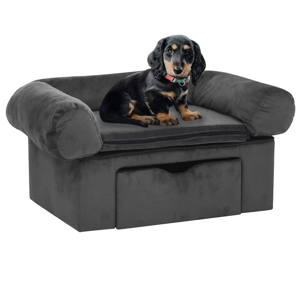 Divano Per Cani Con Cassetto 75X50X38 Cm In Peluche