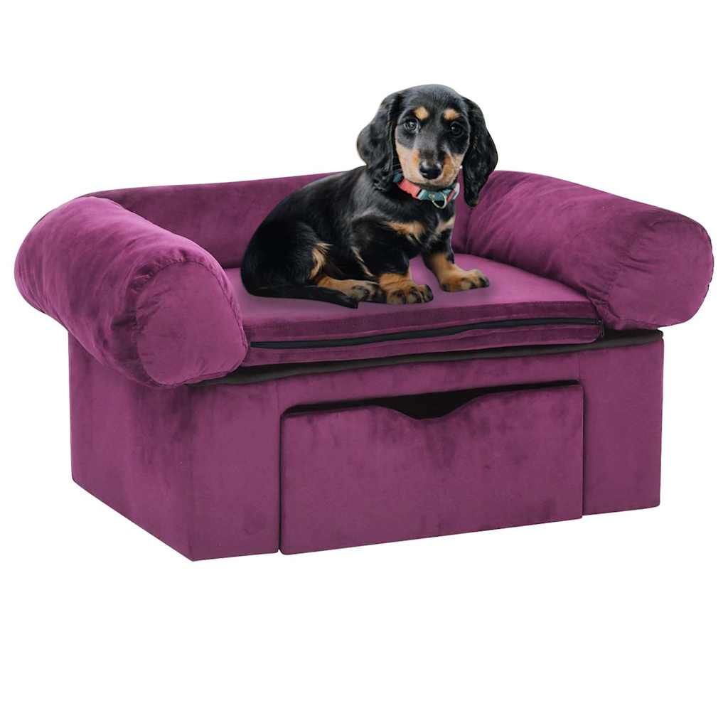 Divano Per Cani Con Cassetto 75X50X38 Cm In Peluche