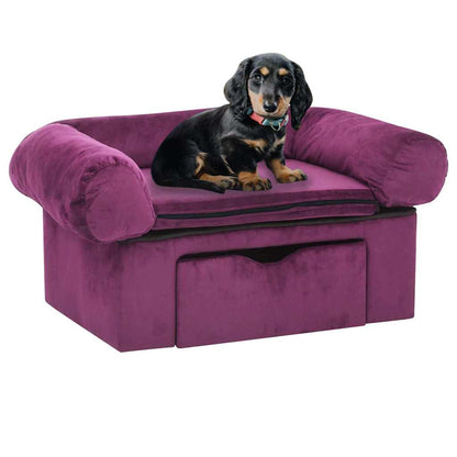 Divano Per Cani Con Cassetto 75X50X38 Cm In Peluche