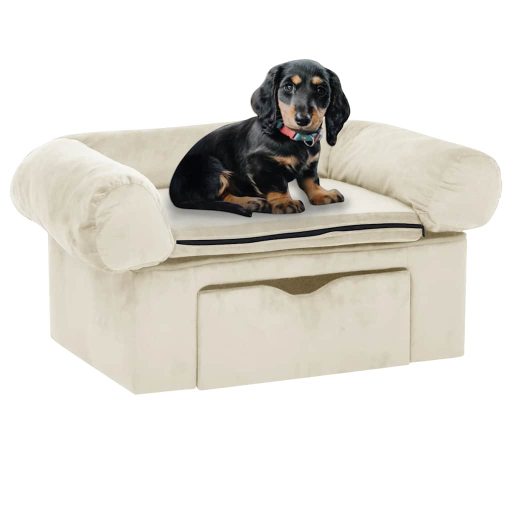 Divano Per Cani Con Cassetto 75X50X38 Cm In Peluche