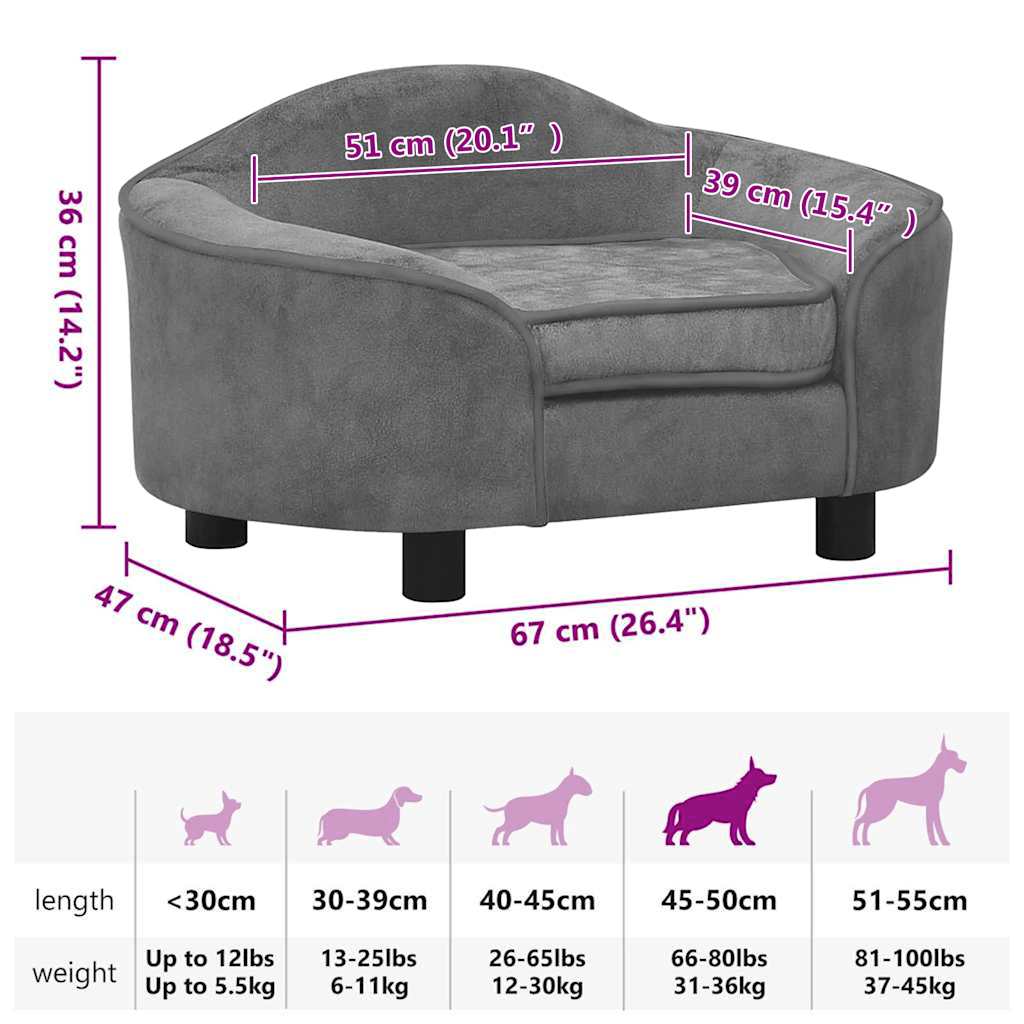 Divano Per Cani 67X47X36 Cm In Peluche
