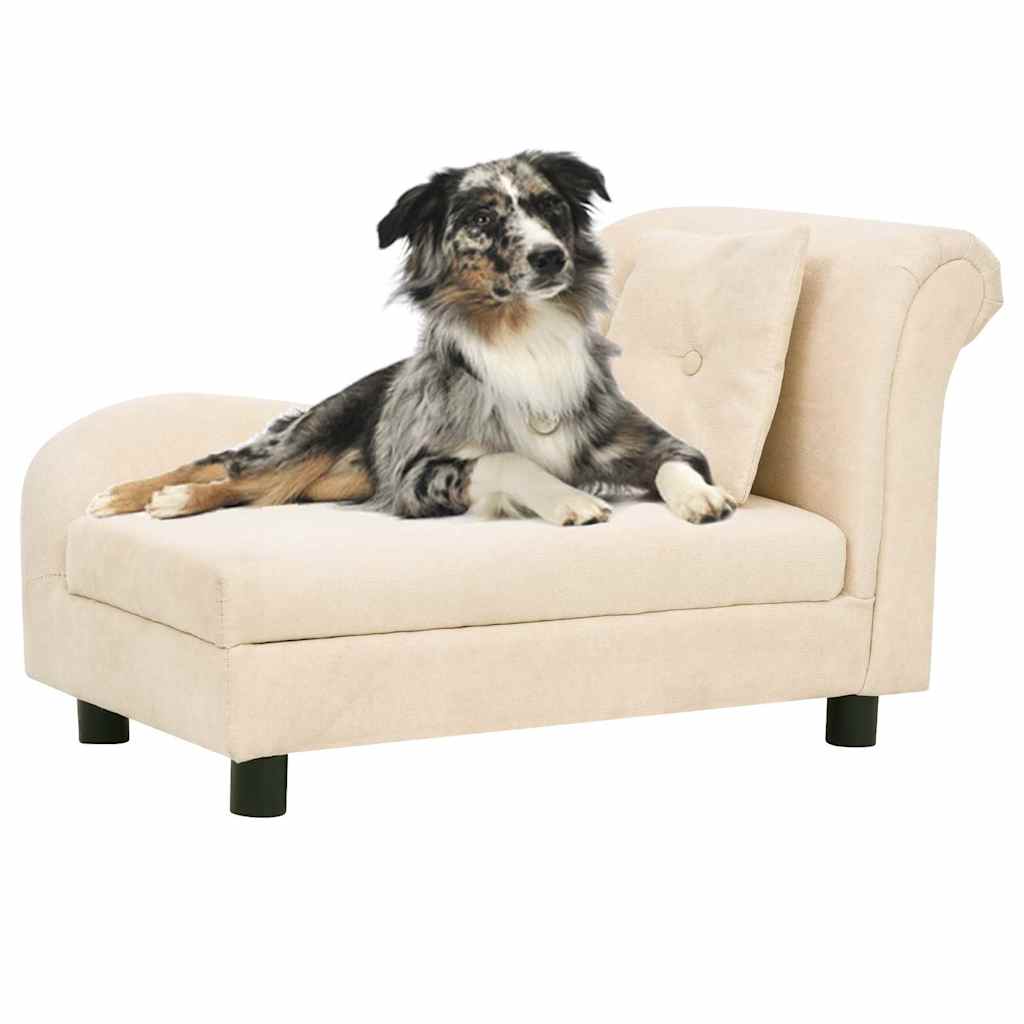Divano Per Cani Con Cuscino 83X44X44 Cm In Peluche