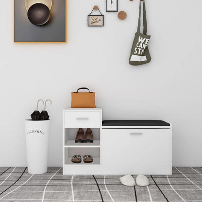 Panca Porta Scarpe Nera 94,5X31X57 Cm In Legno Multistrato