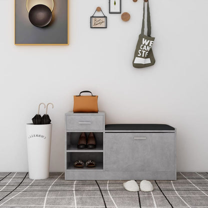 Panca Porta Scarpe Nera 94,5X31X57 Cm In Legno Multistrato