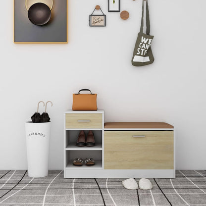 Panca Porta Scarpe Nera 94,5X31X57 Cm In Legno Multistrato