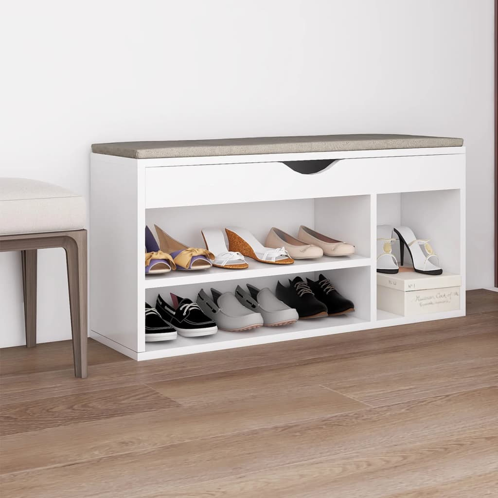 Panca Porta Scarpe Cuscino 104X30X49 Multistrato
