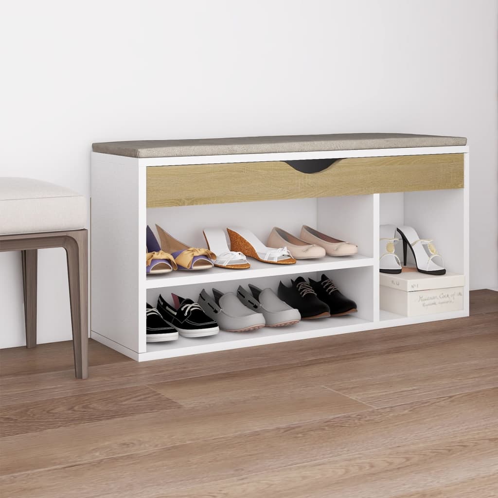 Panca Porta Scarpe Cuscino 104X30X49 Multistrato