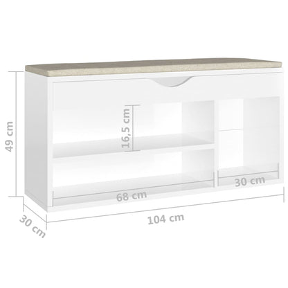 Panca Porta Scarpe Cuscino 104X30X49 Multistrato