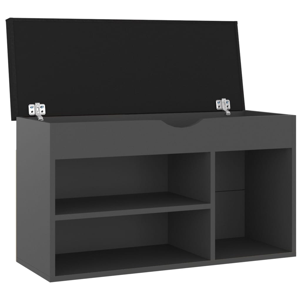 Panca Porta Scarpe Con Cuscino Grigia 80X30X47Cm Multistrato