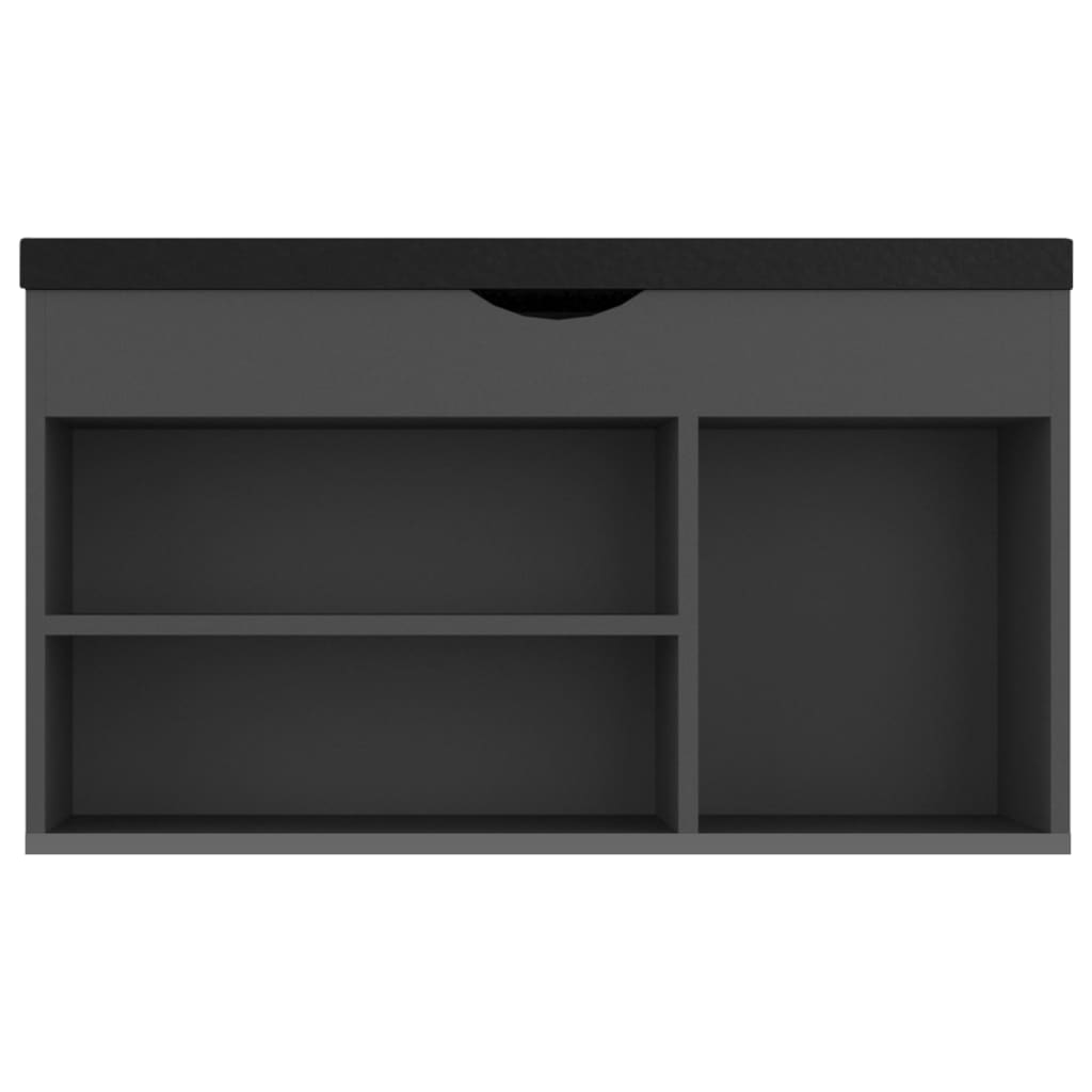Panca Porta Scarpe Con Cuscino Grigia 80X30X47Cm Multistrato