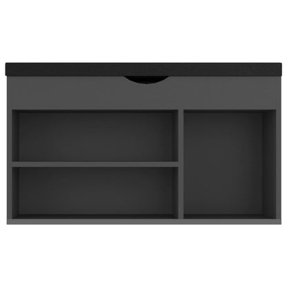 Panca Porta Scarpe Con Cuscino Grigia 80X30X47Cm Multistrato