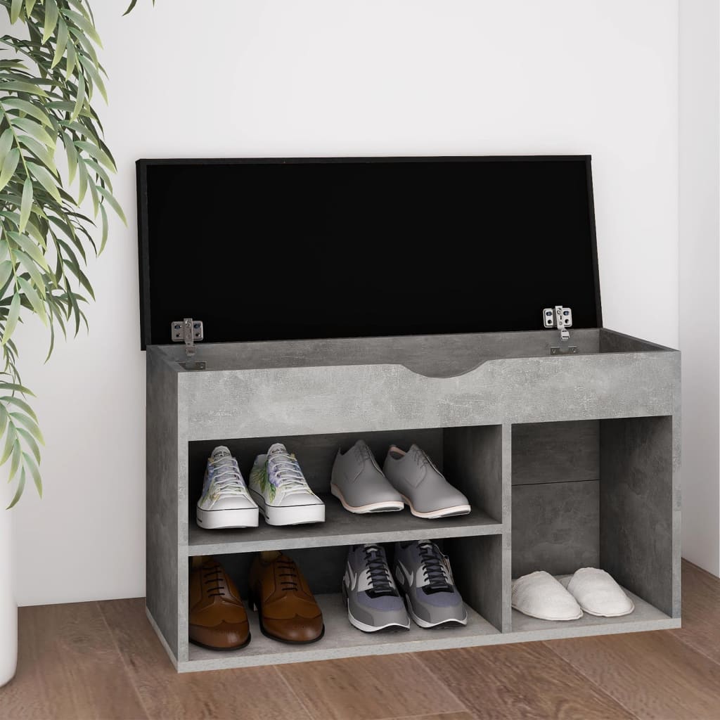 Panca Porta Scarpe Con Cuscino Grigia 80X30X47Cm Multistrato