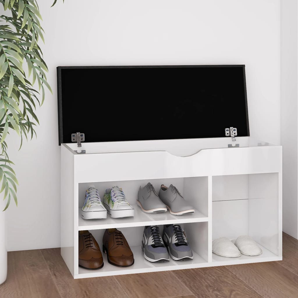 Panca Porta Scarpe Con Cuscino Grigia 80X30X47Cm Multistrato