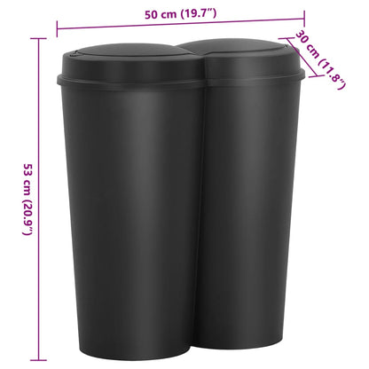 Pattumiera Doppia Nera 50L