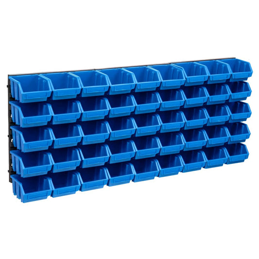 Kit Contenitori 48 Pz Con Pannelli A Parete Blu E Nero