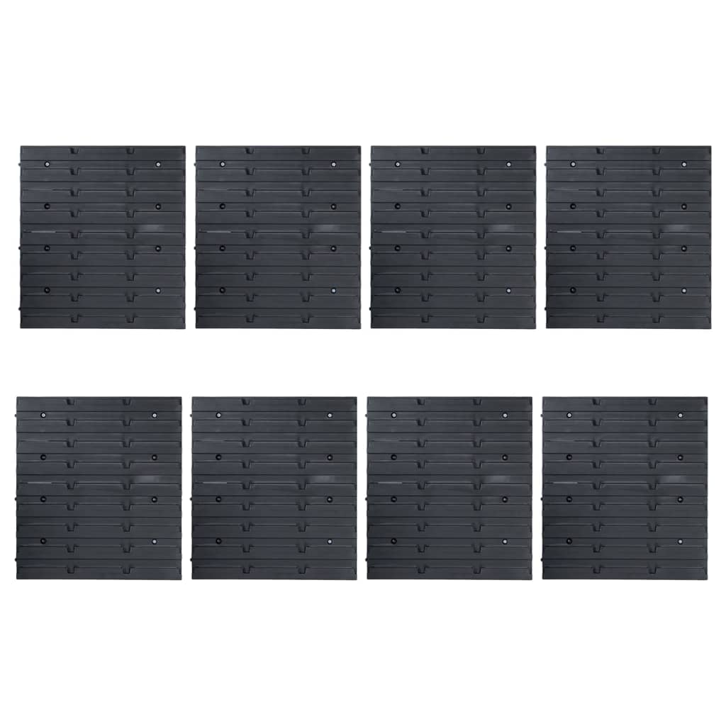 Kit Contenitori 128 Pz Con Pannelli A Parete Blu E Nero Bianco