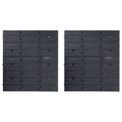 Kit Contenitori 39 Pz Con Pannelli A Parete Rosso E Nero