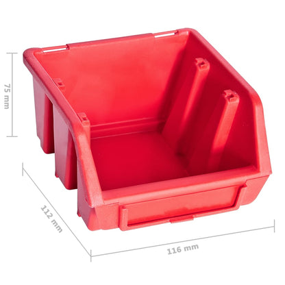 Kit Contenitori 39 Pz Con Pannelli A Parete Rosso E Nero