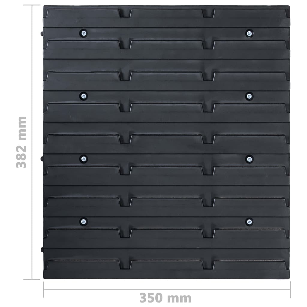 Kit Contenitori 39 Pz Con Pannelli A Parete Rosso E Nero