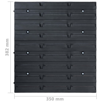 Kit Contenitori 39 Pz Con Pannelli A Parete Rosso E Nero