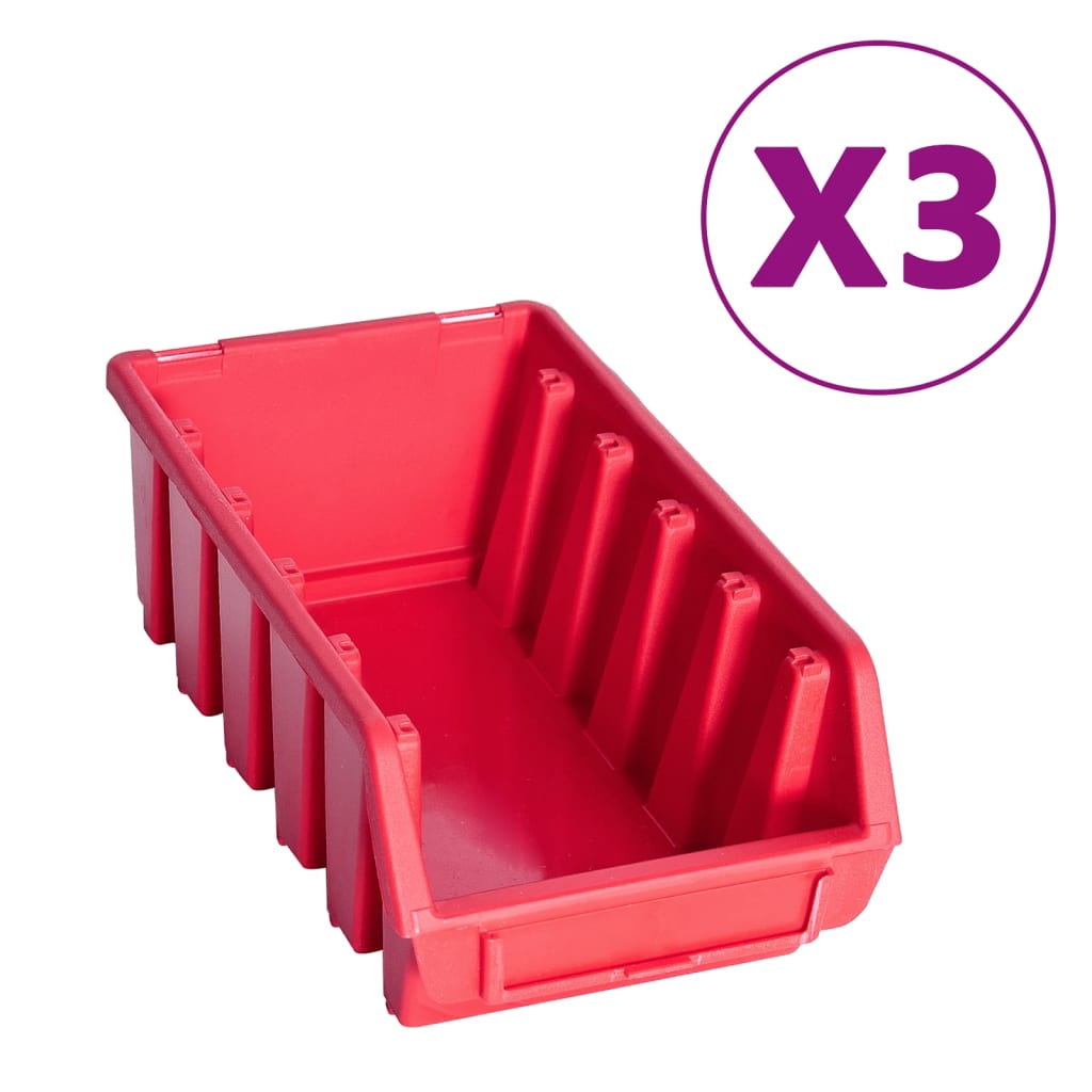 Kit Contenitori 34 Pz Con Pannelli A Parete Rosso E Nero
