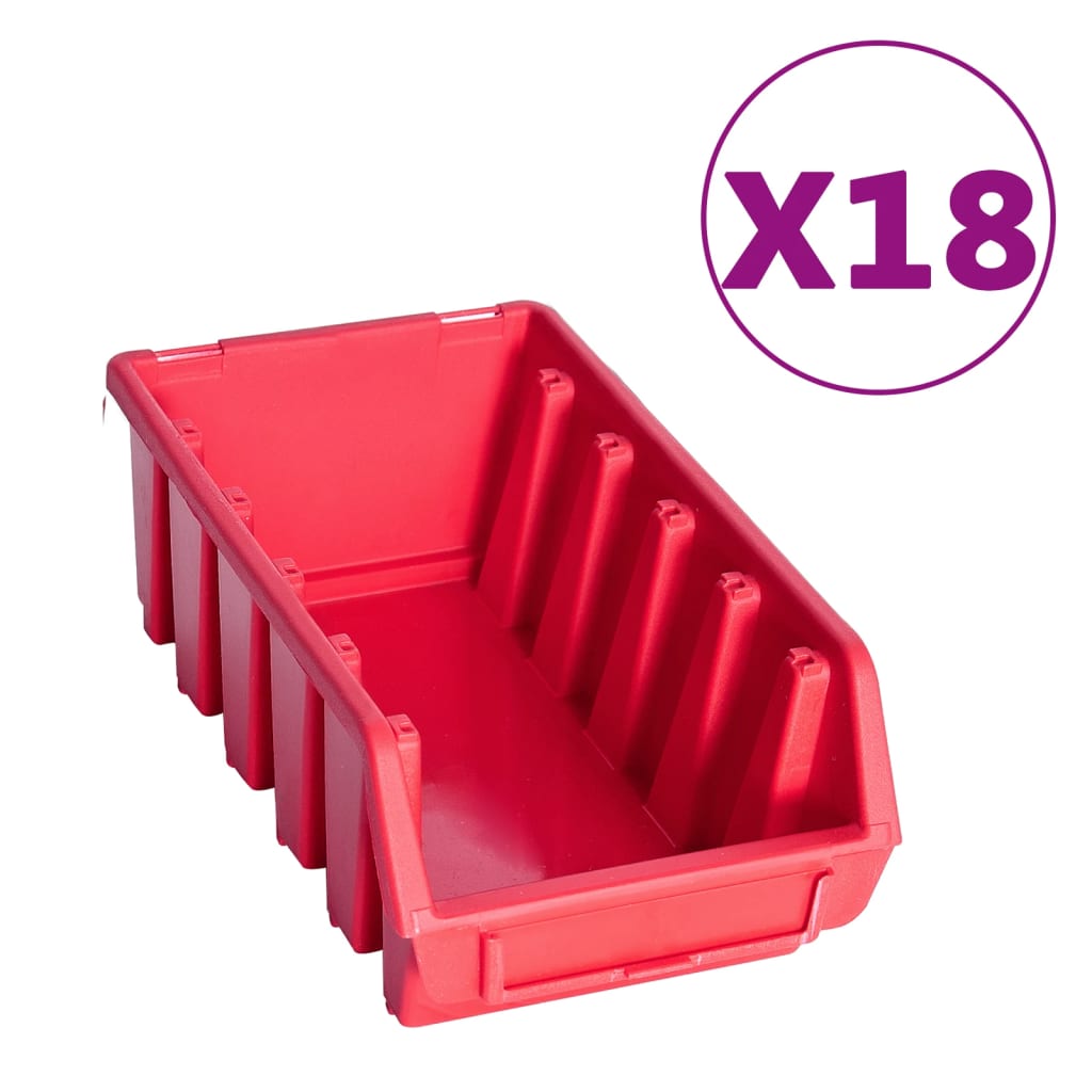 Kit Contenitori 103 Pz Con Pannelli A Parete Rosso E Nero