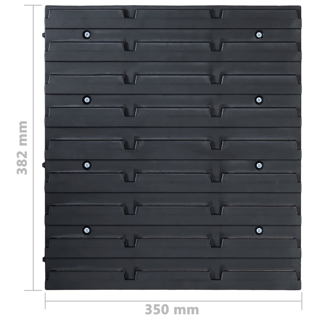 Kit Contenitori 103 Pz Con Pannelli A Parete Rosso E Nero