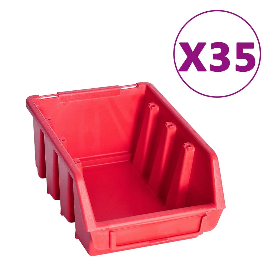 Kit Contenitori 141 Pz Con Pannelli A Parete Rosso E Nero