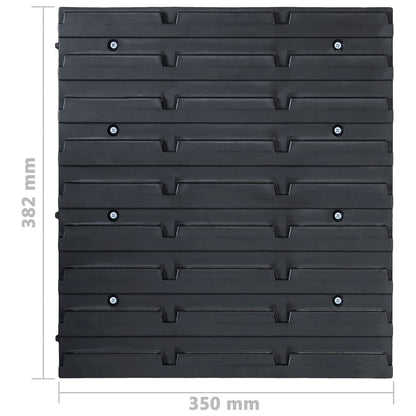 Kit Contenitori 141 Pz Con Pannelli A Parete Rosso E Nero