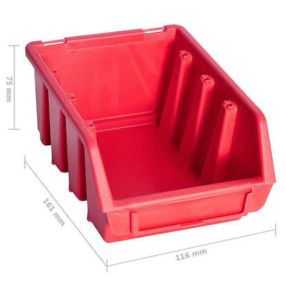 Kit Contenitori 136 Pz Con Pannelli A Parete Rosso E Nero