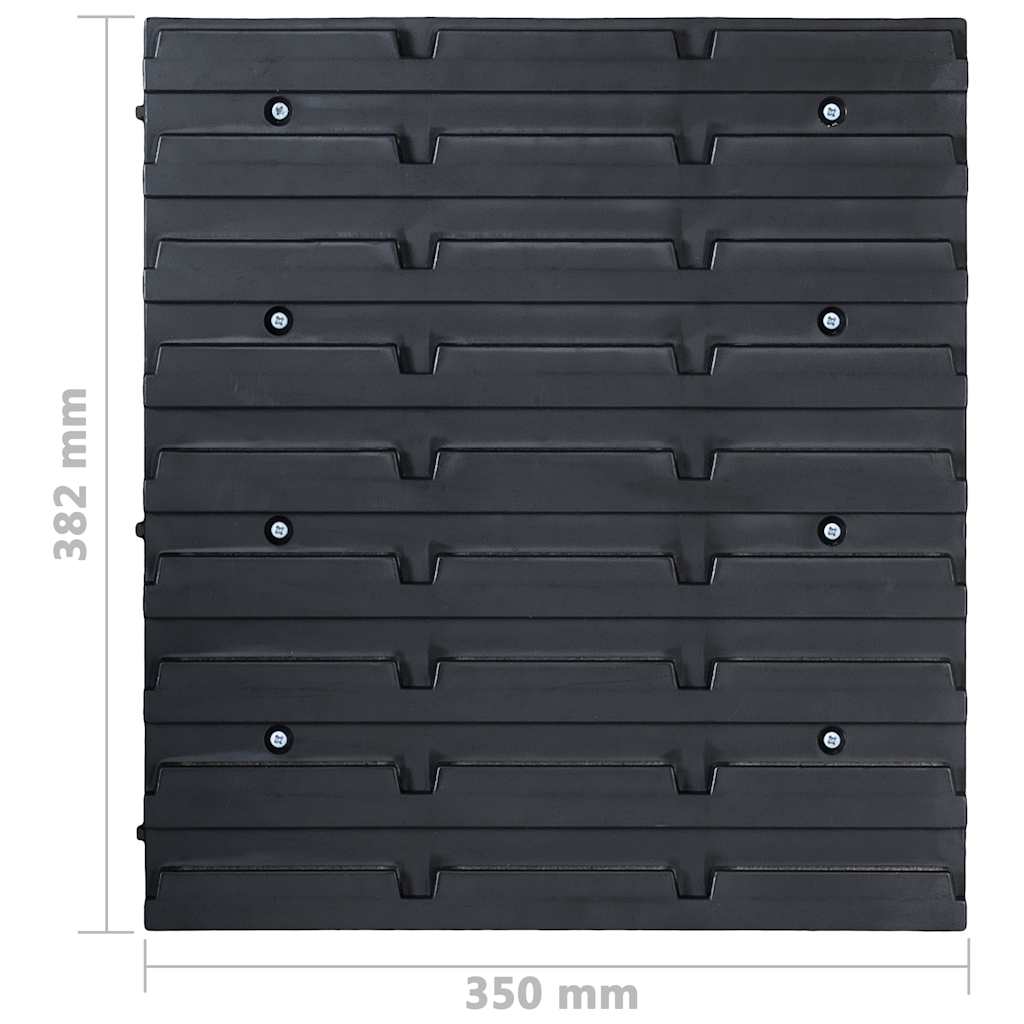 Kit Contenitori 136 Pz Con Pannelli A Parete Rosso E Nero