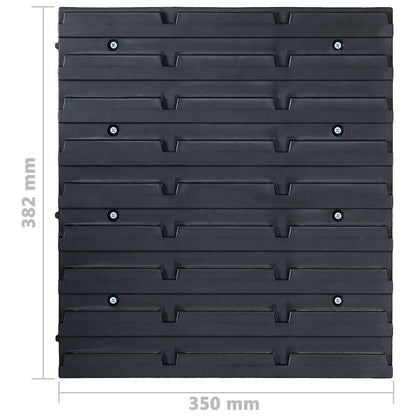 Kit Contenitori 136 Pz Con Pannelli A Parete Rosso E Nero