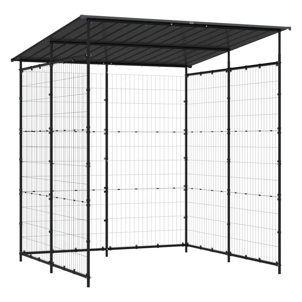 Tettoia Per Biciclette 190X190X222 Cm In Acciaio Nero