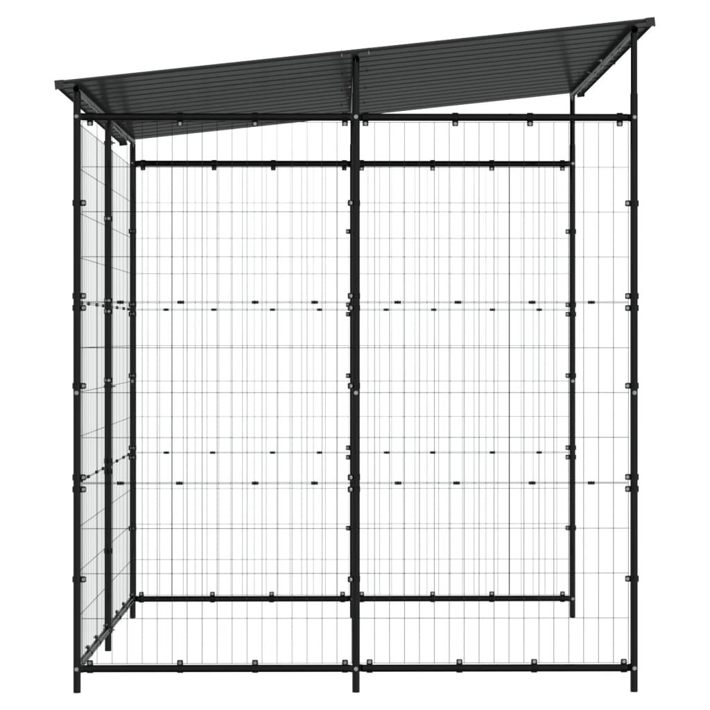 Tettoia Per Biciclette 190X190X222 Cm In Acciaio Nero