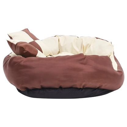 Cuscino Per Cani Reversibile Lavabile Marrone Crema